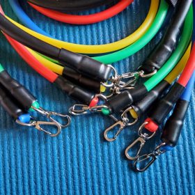 nicebands Fitness Resistance Bands Set - 5 Stackable Exercise Bands w/Door Anchor, Leg Ankle Straps, Foam Handles, Use Guide, Carry Bag, Home Workout, Stackable up to 150 lbs photo review