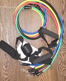 nicebands Fitness Resistance Bands Set - 5 Stackable Exercise Bands w/Door Anchor, Leg Ankle Straps, Foam Handles, Use Guide, Carry Bag, Home Workout, Stackable up to 150 lbs photo review