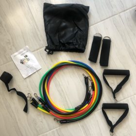 nicebands Fitness Resistance Bands Set - 5 Stackable Exercise Bands w/Door Anchor, Leg Ankle Straps, Foam Handles, Use Guide, Carry Bag, Home Workout, Stackable up to 150 lbs photo review